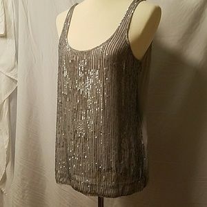 J. Crew silk sequin tank